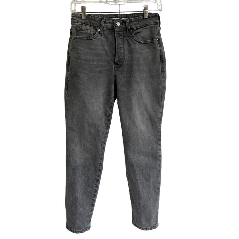 Old Navy OG Straight High Rise Jeans Womens 4 Washed Black Secret Slim Pockets